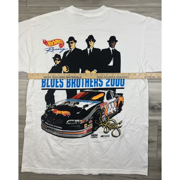 VTG NOS NASCAR Kyle Petty Blues Brothers Hot Wheels Shirt 2 Sided Signed XL - Picture 5 of 5